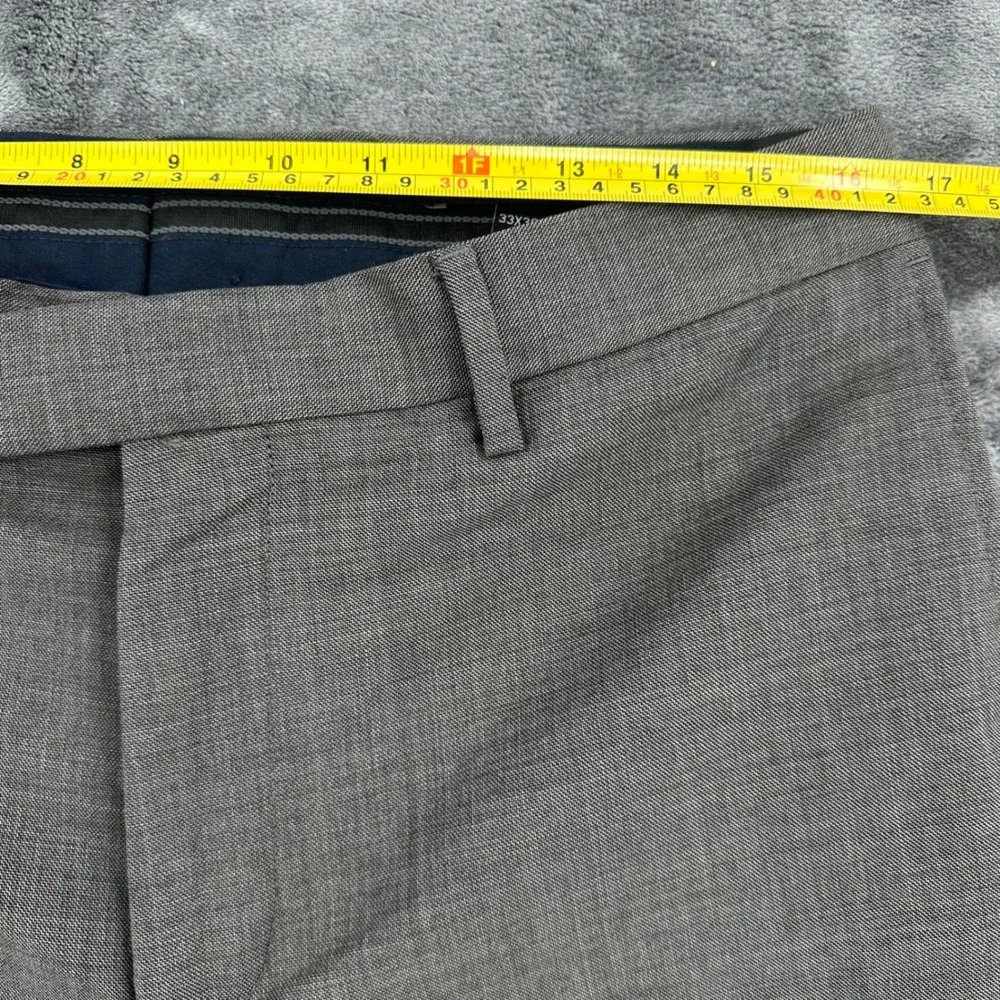 Banana Republic Mens Slim Fit Grey Sharkskin Dress Pants 33x30 Trousers 761